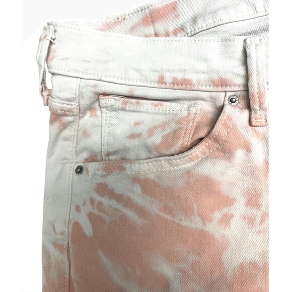 Levis Womens High Rise Skinny Frayed Ankle 721 Jean 20W Pink white Tie-Dye Denim - Picture 10 of 12